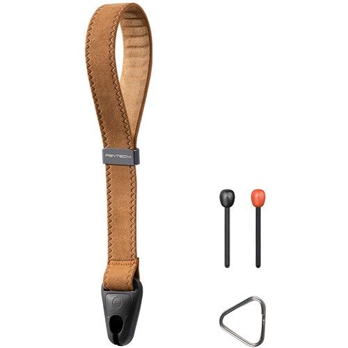 PGYTECH Camera Wrist Strap (Earth Brown),  Bezpečné rýchle konektory, Prilieha k zápästiu, Anodizovaný hliníkový rýchlonastavovač, Vyrobené z odolnej tkaniny Dyneema