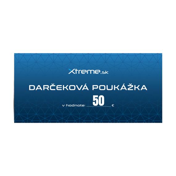 Darčeková poukážka v hodnote 50€ na nákup tovaru na Xtreme.sk Darčeková poukážka v hodnote 50€ na nákup tovaru na Xtreme.sk